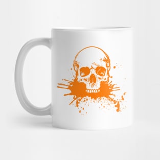 Orange Splash Skull Mug